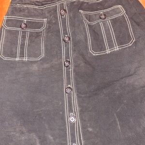 Leather Button Down Long Skirt Size 14